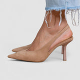 Nude slingback salonke s tankom potpeticom