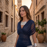 Dubravka | Duga elegantna haljina s V-izrezom